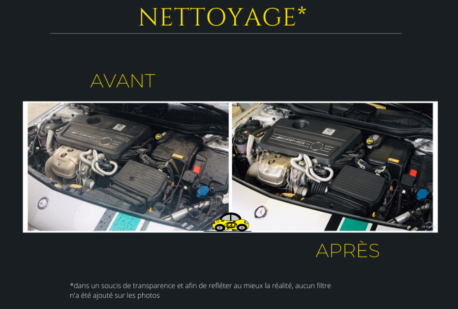 Nettoyage compartiment moteur A 45 AMG